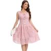 imageWomens 2025 Summer Short Dress Square Neck Hollow Out Lace Casual Beach DressesPink