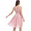 imageWomens 2025 Summer Short Dress Square Neck Hollow Out Lace Casual Beach DressesPink