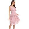 imageWomens 2025 Summer Short Dress Square Neck Hollow Out Lace Casual Beach DressesPink