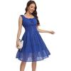 imageWomens 2025 Summer Short Dress Square Neck Hollow Out Lace Casual Beach DressesRoyal Blue