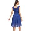 imageWomens 2025 Summer Short Dress Square Neck Hollow Out Lace Casual Beach DressesRoyal Blue
