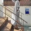 imagechouyatou Women Casual Long Sleeve V Neck Striped Shift Dress Loose Long Maxi Cotton Shirt Dress with PocketBlack