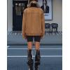 imagechouyatou Women Fall Western Faux Leather Suede Bomber Jacket Casual Motorcycle Jacket Zip Up Barn JacketBrown