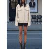 imagechouyatou Women Fall Western Faux Leather Suede Bomber Jacket Casual Motorcycle Jacket Zip Up Barn JacketOffwhite