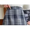 imagechouyatou Women Fall Winter Elastic High Waist Plaid Skirt ALine Maxi Long Wool Pencil Skirt with SplitBlue