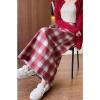 imagechouyatou Women Fall Winter Elastic High Waist Plaid Skirt ALine Maxi Long Wool Pencil Skirt with SplitRed