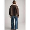 imagechouyatou Women Shawl Collar Sherpa Lined Faux Suede Leather Jacket Motorcycyle Dressy Casual Winter CoatCoffee