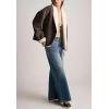 imagechouyatou Women Shawl Collar Sherpa Lined Faux Suede Leather Jacket Motorcycyle Dressy Casual Winter CoatCoffee