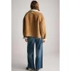 imagechouyatou Women Shawl Collar Sherpa Lined Faux Suede Leather Jacket Motorcycyle Dressy Casual Winter CoatKhaki