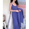 imagechouyatou Womens 2 Piece Outfits Open Front Maxi Cardigan Sweater and Cable Knit Bodycon Long Tank Dress SetsBlue