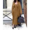 imagechouyatou Womens 2 Piece Outfits Open Front Maxi Cardigan Sweater and Cable Knit Bodycon Long Tank Dress SetsKhaki