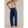 imagechouyatou Womens 2025 Crab Print Baggy Wide Leg Jeans Boyfriend Y2K Casual Floral Denim Ankle PantsDark Blue