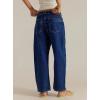 imagechouyatou Womens 2025 Crab Print Baggy Wide Leg Jeans Boyfriend Y2K Casual Floral Denim Ankle PantsDark Blue