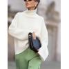 imagechouyatou Womens 2025 Fall Ribbed Knit Turtleneck Sweater Casual Pullover Winter Cozy Sweater Jumper TopWhite