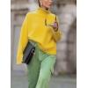 imagechouyatou Womens 2025 Fall Ribbed Knit Turtleneck Sweater Casual Pullover Winter Cozy Sweater Jumper TopYellow
