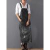imagechouyatou Womens Adjustable Strap Distressed Denim Overall Dress ALine Pinafore Jean Dress with SplitBlack