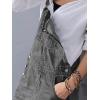 imagechouyatou Womens Adjustable Strap Distressed Denim Overall Dress ALine Pinafore Jean Dress with SplitBlack