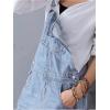 imagechouyatou Womens Adjustable Strap Distressed Denim Overall Dress ALine Pinafore Jean Dress with SplitDenim Blue