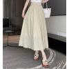 imagechouyatou Womens Boho Ditsy Polka Dot ALine Skirt Elastic Waist Swing Pleated Midi Long Skirt with PocketsKhaki