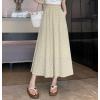 imagechouyatou Womens Boho Ditsy Polka Dot ALine Skirt Elastic Waist Swing Pleated Midi Long Skirt with PocketsKhaki