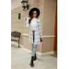 imagechouyatou Womens Business Casual Plaid Sweater Cardigan Open Front Notched Lapel Knit Blazer Jacket CoatGrey