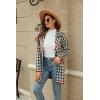 imagechouyatou Womens Business Casual Plaid Sweater Cardigan Open Front Notched Lapel Knit Blazer Jacket CoatRed Green