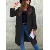 imagechouyatou Womens Casual Double Breasted Long Wool Coat Notched Lapel Office Work Wool Blend Trench Pea CoatBlack