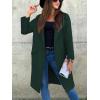 imagechouyatou Womens Casual Double Breasted Long Wool Coat Notched Lapel Office Work Wool Blend Trench Pea CoatDark Green
