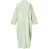 imagechouyatou Womens Casual Long Sleeve Button Down Loose Striped Cotton Maxi Shirt DressGreen