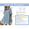 imagechouyatou Womens Casual Short Sleeve Button Down Mini Shirt Dress Cotton Babydoll Tunic Loose Beach DressRose Red