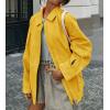 imagechouyatou Womens Casual Zip Up Faux Suede Leather Bomber Jacket Vintage Motorcycle Coats Fall Y2k Oversized OuterwearYellow