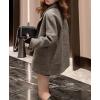 imagechouyatou Womens Double Breasted Herringbone Wool Blazer Jacket Notched Lapel Work Casual Wool Blend Pea Coat OvercoatBrown