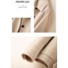 imagechouyatou Womens Elegant Lapel Houndstooth Plaid Wool Coat Casual Single Breasted Wool Blend Pea Coat with PocketsKhaki