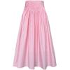 imagechouyatou Womens Elegant Pleated A Line Skirt High Elastic Waist Swing Bohemian Midi Long SkirtPink
