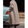 imagechouyatou Womens Elegant Single Breasted Horn Button Wool Coat Long Sleeve Pocketed Midi Long Winter Trench CoatLight Khaki