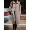 imagechouyatou Womens Elegant Single Breasted Horn Button Wool Coat Long Sleeve Pocketed Midi Long Winter Trench CoatLight Khaki
