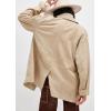 imagechouyatou Womens Fall Casual Faux Suede Leather Jacket Boyfriend Button Down Shacket Coat with PocketsBeige Apricot