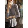 imagechouyatou Womens Fall Lightweight Peplum Cardigan Sweater Button Down Cardigan Jacket Business Casual TopGrey