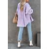 imagechouyatou Womens Fall Oversized Jean Jacket Casual Button Down Denim Shacket JacketLight Purple