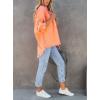 imagechouyatou Womens Fall Oversized Jean Jacket Casual Button Down Denim Shacket JacketOrange