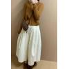imagechouyatou Womens Fall Winter Corduroy Culottes Cropped Pants Elastic High Waisted Loose Wide Leg PalazzoBeige