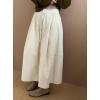 imagechouyatou Womens Fall Winter Corduroy Culottes Cropped Pants Elastic High Waisted Loose Wide Leg PalazzoBeige