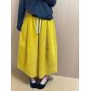 imagechouyatou Womens Fall Winter Corduroy Culottes Cropped Pants Elastic High Waisted Loose Wide Leg PalazzoGinger