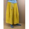imagechouyatou Womens Fall Winter Corduroy Culottes Cropped Pants Elastic High Waisted Loose Wide Leg PalazzoGinger