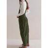 imagechouyatou Womens Fall Winter Corduroy Overalls Boyfriend Adjustable Strap Bib Jumpsuit Barrel Harem PantsGreen