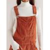 imagechouyatou Womens Fall Winter Corduroy Overalls Boyfriend Adjustable Strap Bib Jumpsuit Barrel Harem PantsOrange