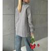 imagechouyatou Womens Herringbone Double Breasted Wool Coat Notched Lapel Work Casual Wool Blend Trench Pea Coat JacketGray