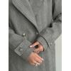 imagechouyatou Womens Herringbone Double Breasted Wool Coat Notched Lapel Work Casual Wool Blend Trench Pea Coat JacketGray