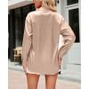 imagechouyatou Womens Lapel Collar Long Sleeve Satin Silk Dress Casual Button Down Shirt BlousesChampagne