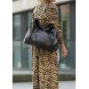 imagechouyatou Womens Leopard Print Faux Suede Coat Open Front Notch Lapel Midi Long Winter Trench CoatLeopard
